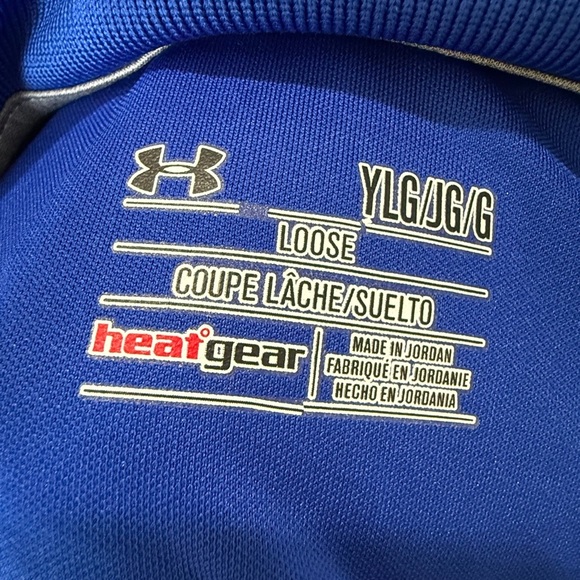 Under Armour Kids Polo Shirt - Blue with Red Logo - Picture 2 of 5